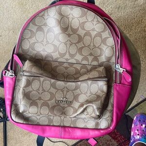 Pink coach Bookbag purse